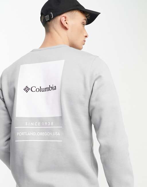 Columbia Barton Springs crew neck sweat in grey Exclusive at ASOS 
