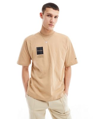 Columbia Barton Springs II oversized t-shirt in beige Exclusive at ASOS