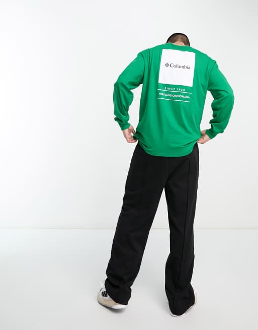 Columbia Barton Springs long sleeve t-shirt in green Exclusive at ASOS