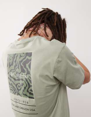 Columbia - Barton Springs - T-shirt a maniche corte verde con grafica