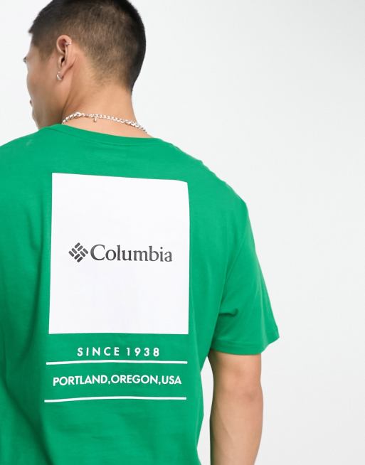 Columbia – Barton Springs – T-Shirt in Grün, exklusiv bei ASOS 