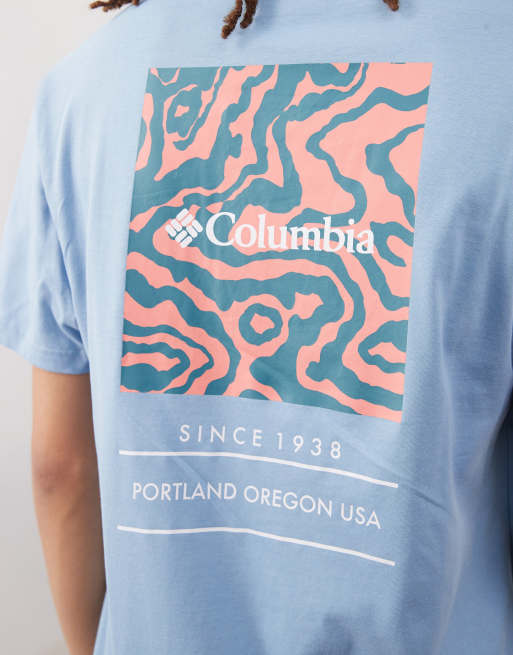 Columbia - Barton Springs - T-shirt met korte mouwen en grafische print in blauw