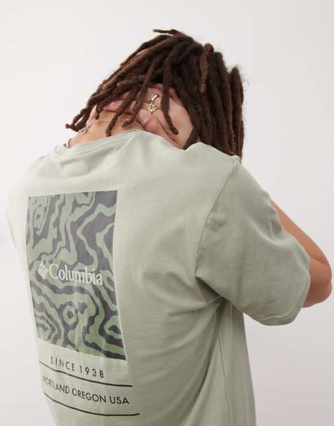 Columbia – Barton Springs – Zielony T-shirt z krótkimi rękawami i grafiką - view 1