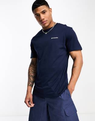 Columbia basic logo t-shirt in navy | ASOS