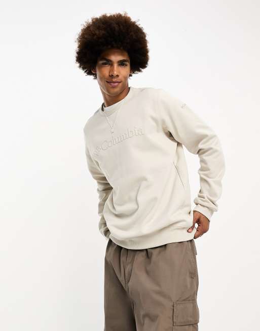 Columbia – Beige sweatshirt med logga och rund halsringning, 3 av 4