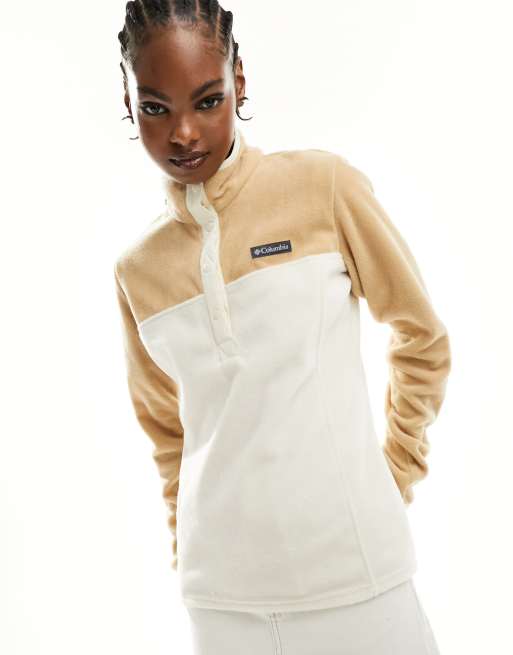 Columbia - Benton Spring - Pile color crema e cuoio con abbottonatura corta