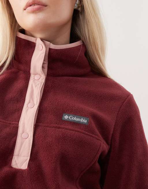 Columbia Benton Springs 1/2 snap pull over fleece in burgundy