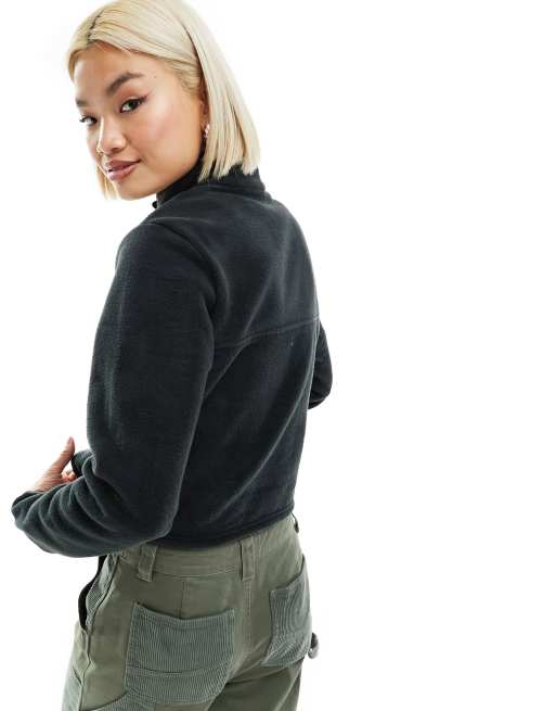 Columbia Benton Springs cropped fleece in black Exclusive at ASOS, 3 of 4