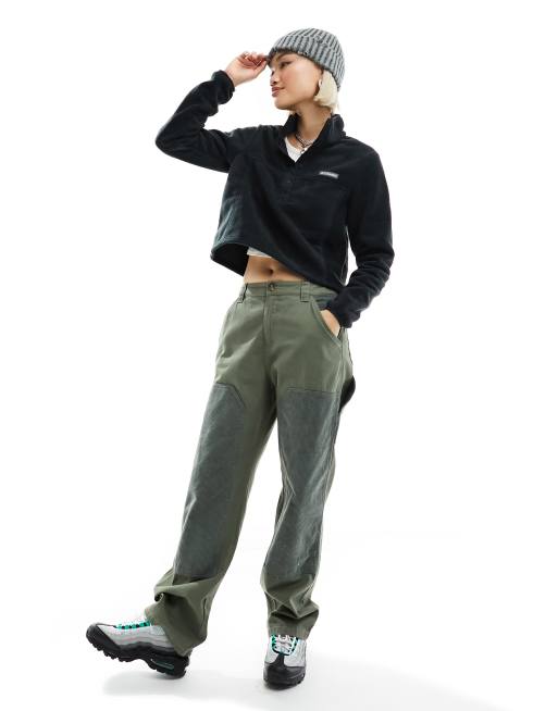 Columbia Benton Springs cropped fleece in black Exclusive at ASOS, 4 of 4