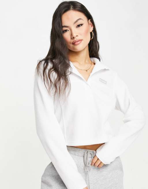 White on sale cropped fleece