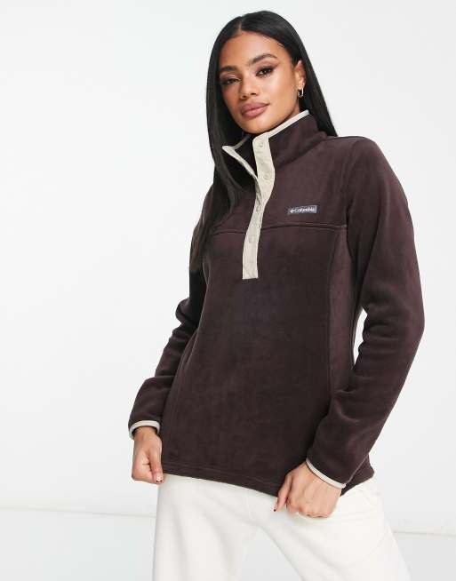 Columbia – Benton Springs – Fioletowa bluza polarowa z zapięciem na zatrzaski pod szyją – tylko w ASOS