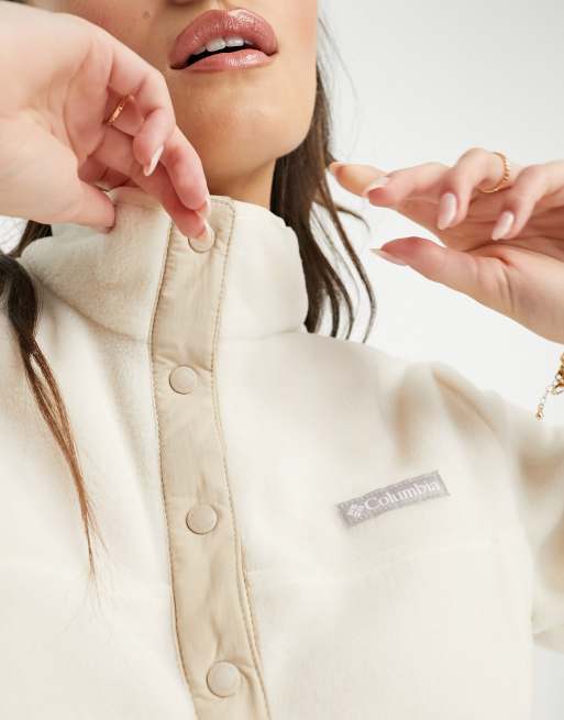 Columbia - Benton Springs - Fleece met 1/2 drukknoopbies in krijtwit, 3 van 4