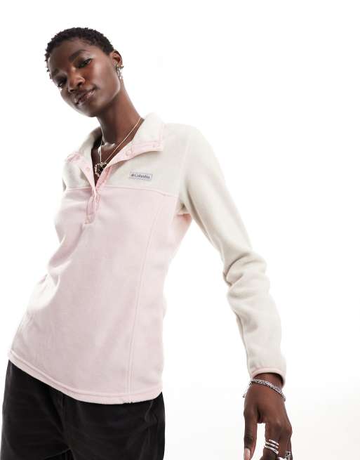Columbia - Benton Springs - Fleece met 1/2 drukknoopsluiting in roze met stone
