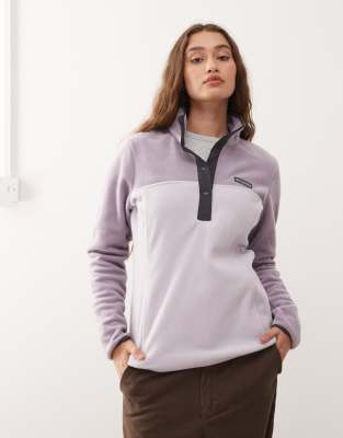 Columbia - Benton Springs - Fleece-Pullover in Flieder mit kurzer Druckknopfleiste-Lila
