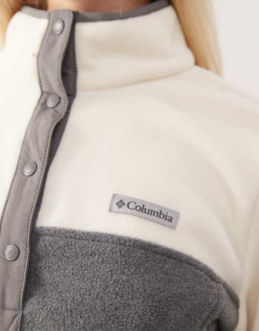 Columbia – Benton Springs – Fleece-Pullover in Grau mit kurzer Druckknopfleiste, 3 von 4