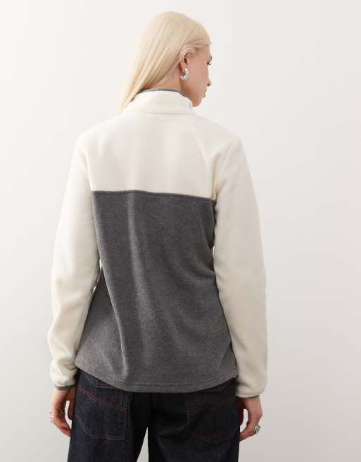 Columbia – Benton Springs – Fleece-Pullover in Grau mit kurzer Druckknopfleiste, 4 von 4