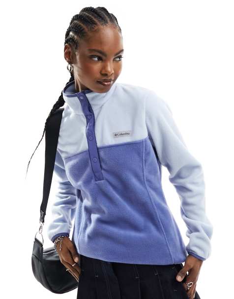 Columbia - Benton Springs - Fleece trui met 1/2 drukknoopsluiting in blauw - view 1
