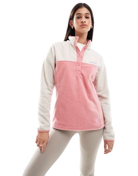 Columbia - Benton Springs II - Fleece met korte drukknoopsluiting in donker stone en roze agave - view 1