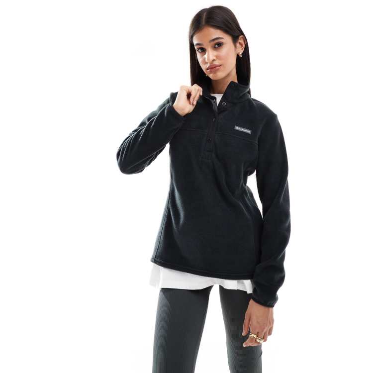 Columbia Benton Springs II half snap pull over fleece in black | ASOS