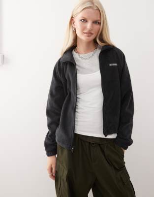 Columbia - Benton Springs - Locker geschnittene Fleece-Jacke in Schwarz mit Reißverschluss