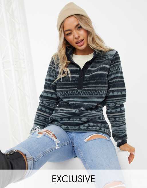 Columbia Benton - Springs - Snap-fleece med print i sort - Kun hos ASOS