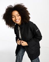 Topshop mid length hooded parker jacket in black | ASOS