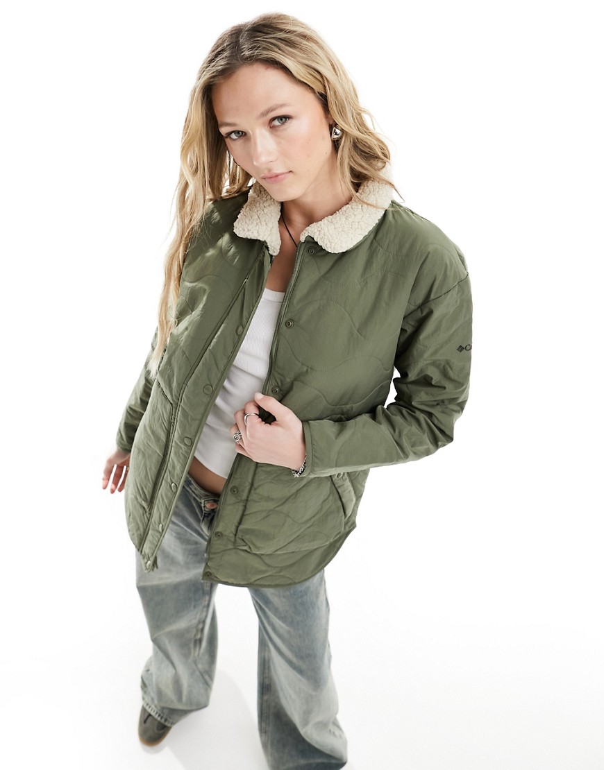 Columbia Birchwood onion quilted coat in khaki-Green