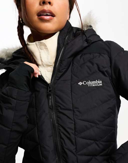 Columbia Bird Mountain II insulated ski jacket in black ASOS