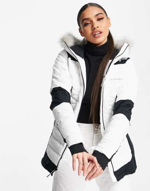 Columbia white ski outlet jacket