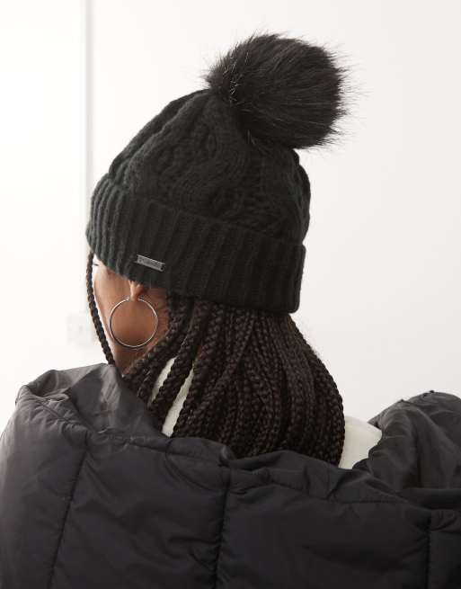 Columbia - Boundless Days - Berretto in maglia a trecce nero con pompon, 2 di 3