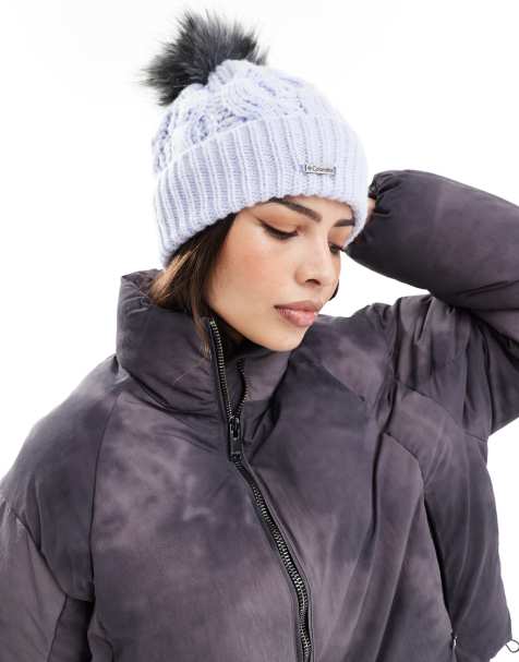 Columbia Boundless days cable knit pom beanie in snowdrift purple - view 1