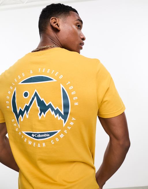 Columbia Brice Creek t-shirt in yellow Exclusive to ASOS | ASOS