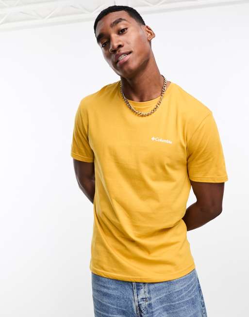 Columbia t-shirt men's yellow color