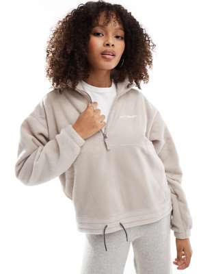 Columbia - Brushy Bay - Fleece-Sweatshirt in der Farbe Crushed Clay mit halbem Reißverschluss-Grau