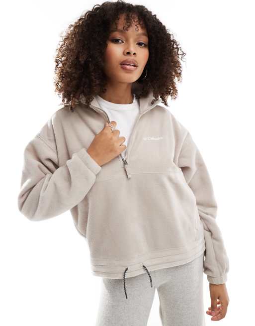 Columbia – Brushy Bay – Fleece-Sweatshirt in der Farbe Crushed Clay mit halbem Reißverschluss