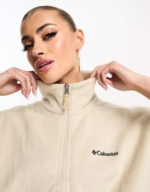 Columbia Brushy Bay half zip fleece in biege Exclusive at ASOS ASOS