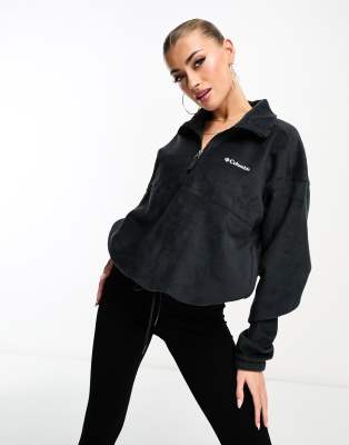 Columbia Brushy Bay half zip fleece in black Exclusive at ASOS