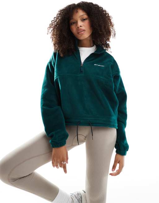 Columbia - Brushy Bay - Mørk blågrøn fleece med halv lynlås, 4 af 4