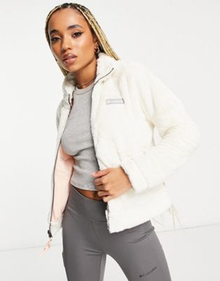 Columbia Bundle-Up reversible full zip fleece jacket in cream and pink - ASOS Price Checker