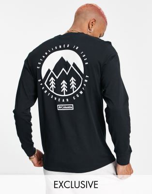 Columbia Cades Cove long sleeve t-shirt in black Exclusive at ASOS