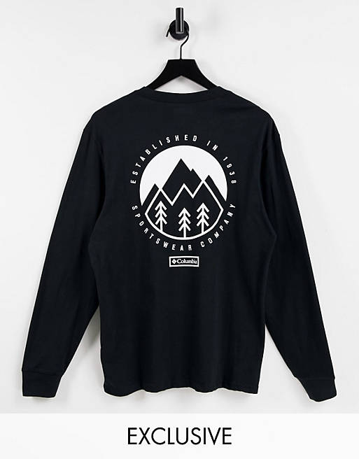 Columbia Cades Cove long sleeve t-shirt in black Exclusive at ASOS