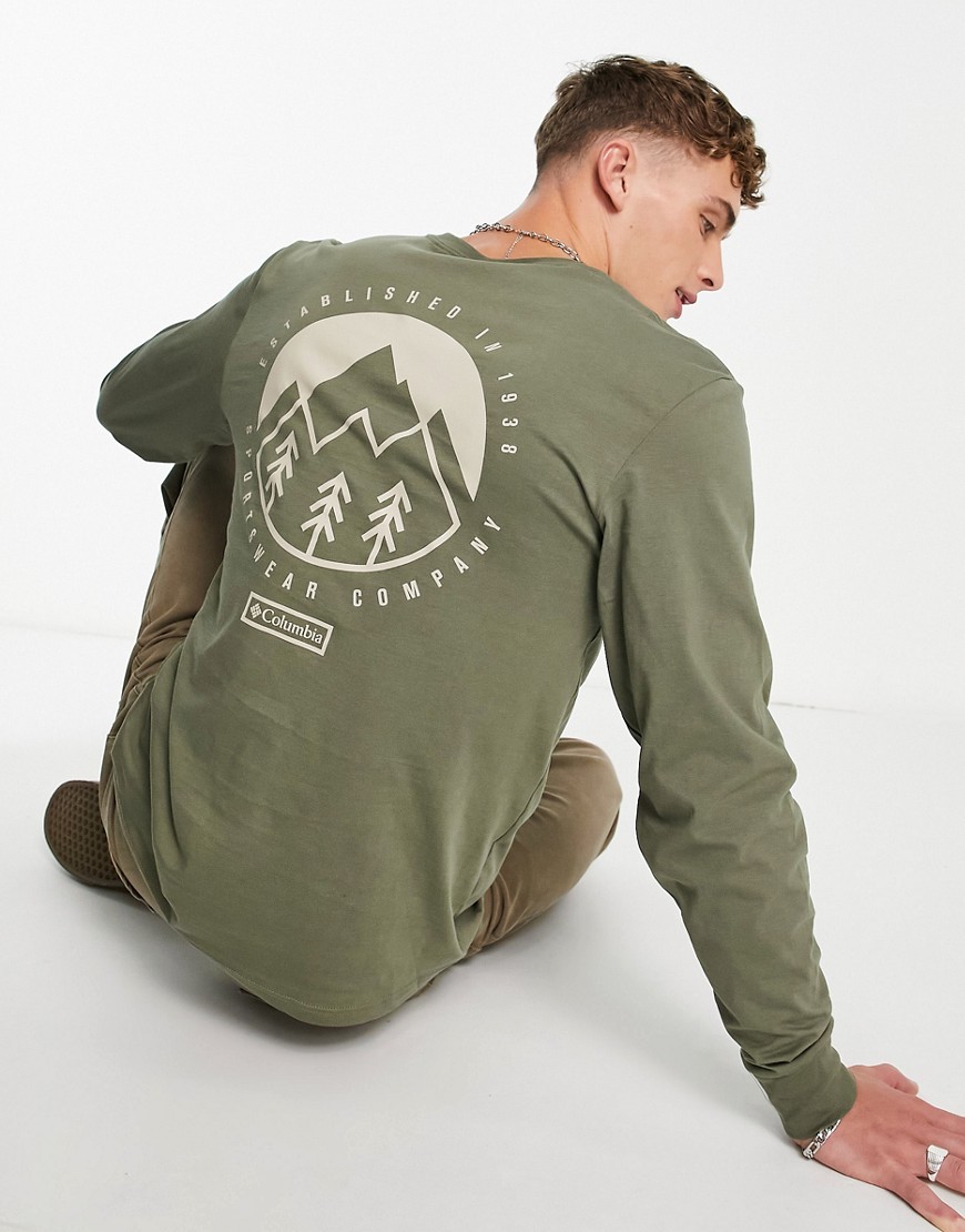 Columbia Cades Cove long sleeve t-shirt in olive-Green