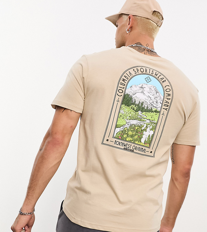 Columbia Cavalry Trail back graphic t-shirt in beige Exclusive to ASOS-Neutral
