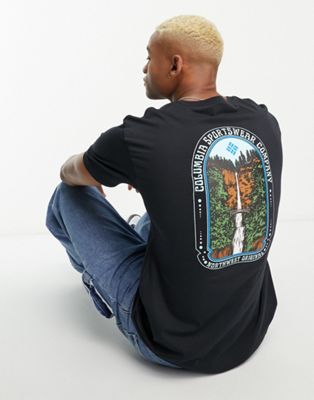 Columbia Cavalry Trail back print t-shirt in black Exclusive at ASOS