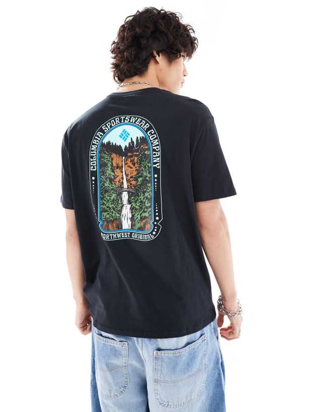 Columbia - cavalry trail back print t-shirt in black