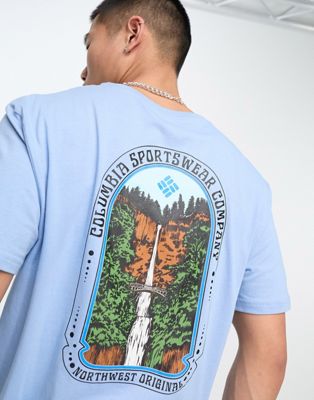 Columbia Cavalry Trail back print t-shirt in blue Exclusive at ASOS