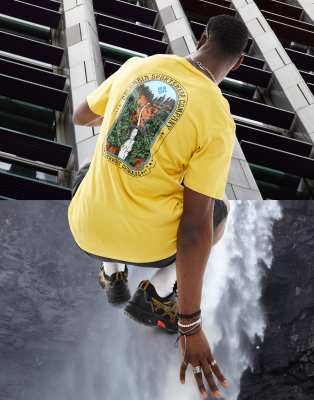 Columbia Cavalry Trail back print t-shirt in yellow Exclusive at ASOS  - ASOS Price Checker