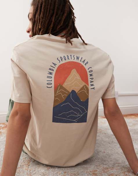 Columbia – Cavalry Trail – Beżowy T-shirt z krótkimi rękawami i grafiką - view 1