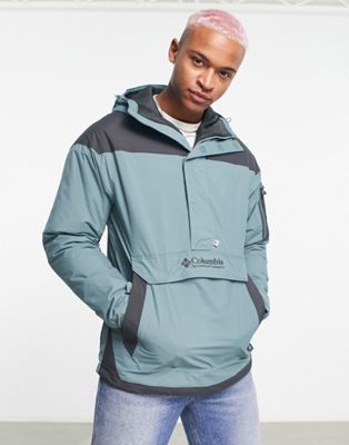 Columbia Challenger insulated overhead jacket in teal and grey