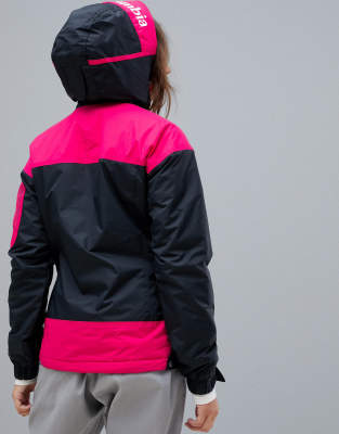 columbia challenger pullover windbreaker in pink